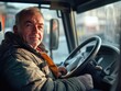 © Alexander Chaykin - A Man Driving a Truck at Dusk