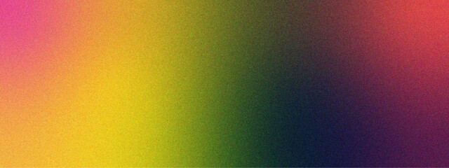 Poster - Grainy Background Wallpaper in Yellow Green Purple Red Gradient. Vibrant color gradient banner web header poster design. Bokeh background color gradient, ombre effect.