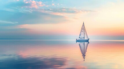 Poster - Sailboat at Sunset