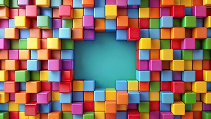 Wall Mural - abstract geometric background with colorful squares