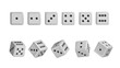 © vinayak - White 3d isolated realistic dice for casino game vector icon. Backgammon lucky cube roll with 1, 6 or two dot number. Random rolling square luck choice for poker gaming entertainment, dice games.