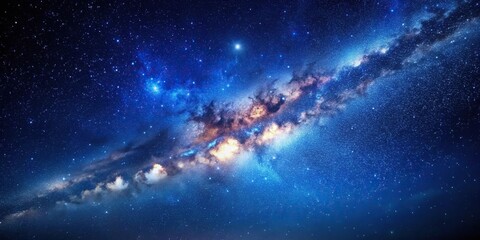 Wall Mural - abstract image of milky way galaxy with stars on blue background