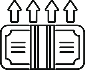 Poster - Line art vector icon of inflation concept with arrows showing price growth