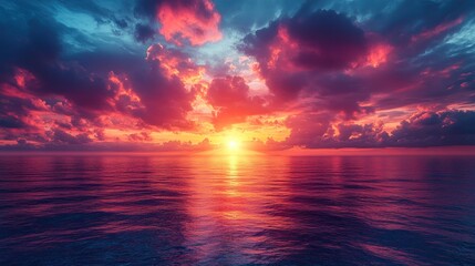 Wall Mural - Sunset over the Ocean