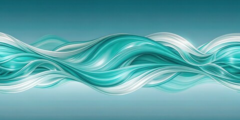 Wall Mural - abstract turquoise and white design