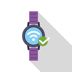 Sticker - Smartwatch with wifi connection showing on screen and a green check mark