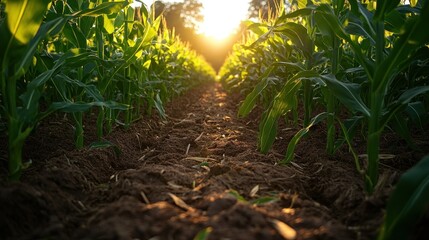 Poster - Cornfield at Sunset