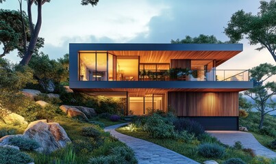 Wall Mural - Modern House with a View