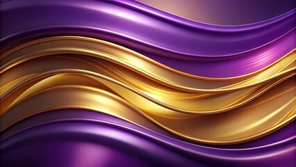 Wall Mural - abstract wave background with purple and golden hues