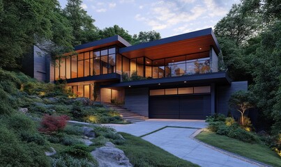 Wall Mural - Modern Home in the Woods