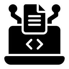 machine learning, data science, artificial intelligence, coding, programming, computer science solid or glyph icon