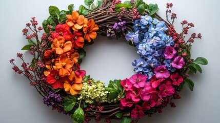 Sticker - Rainbow Floral Wreath