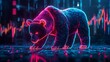 © Raitalinn - A neon bear market crash chart, glowing with sharp financial indicators.
