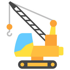 Crawler Excavator multi color icon. related to heavy machinery, industry, construction theme. best for UI, UX, app and web development.