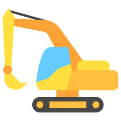 Excavator multi color icon. related to heavy machinery, industry, construction theme. best for UI, UX, app and web development.