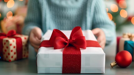 Excitement and joy of opening presents on Christmas morning