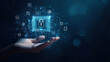 © Ika P - Cybersecurity digital data protection concept. Digital data security padlock. Digital security system. Abstract futuristic cybersecurity. High technology. Online safety technology. Copy space area