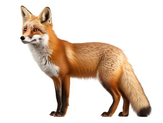 Aufkleber - A cute fox isolated on transparent and white background