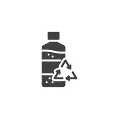 Poster - Water bottle with a recycling symbol vector icon