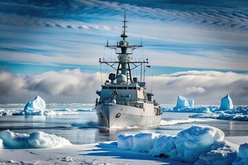 Wall Mural - arctic navy patrol unit in extreme close-up