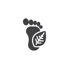 Poster - Footprint with leaf vector icon