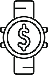 Wall Mural - Simple vector showing a wristwatch with a dollar sign, representing the concept of time management and the value of time