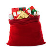 © New Africa - Santa Claus bag with gift boxes isolated on white