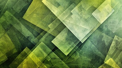 Rectangles and polygons in pastel green and yellow with textures and gradient light