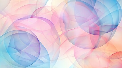 Wall Mural - Translucent circles in pastel colors with gradients and soft edges