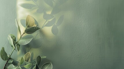 Canvas Print - Minimalist wallpaper featuring a gradient from olive green to sage with soft lighting