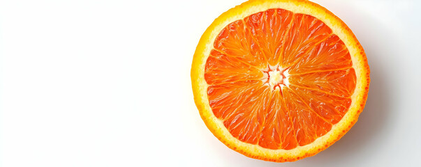 Poster - Juicy Blood Orange Slice Photo on White Background