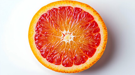 Poster - Vibrant Red Orange Slice Photo - Juicy Citrus Fruit Photography