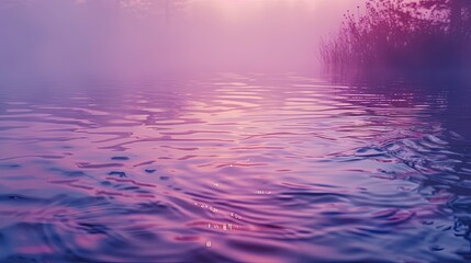 Canvas Print - Background of a tranquil river at dusk with gentle ripples warm hues blending into twilight tones