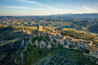 © Cavan Images - Craco drone aerial view of ancient abandoned city on top of the hill