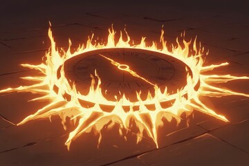 Canvas Print - Temporal Flames, Sundial