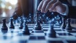 © Ilja - Businessman Playing Chess With King On Digital Network Graphic Overlay, Strategic Planning Concept