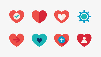 Glowing Heart Core Value Icon Vector: Integrity, Trust, Passion, and Commitment