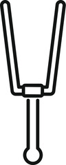 Wall Mural - Simple line art icon of a tuning fork vibrating at a specific constant pitch, used for music, meditation, and sound healing