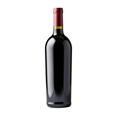 bottle of red wine isolated on transparent and white background