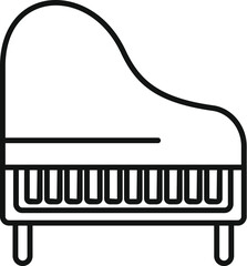 Poster - Simple line drawing of a grand piano, a timeless symbol of elegance and musicality often found in concert halls