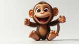 A cheerful cartoon monkey with a bright smile, perfect for children's themes, playful designs, and joyful illustrations.