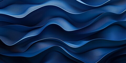 Wall Mural - smooth blue waves form a captivating pattern, exuding a modern feel with a dynamic flow. dark and li