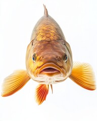 the African Arowana Fish, Isolated on white Background