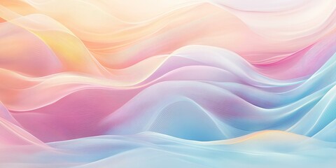 Sticker - Pastel-colored abstract background with waves.