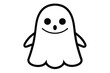 © Tania - Halloween boo smiling  line art vector illustration