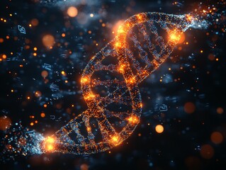 Glowing DNA Helix Abstract Background