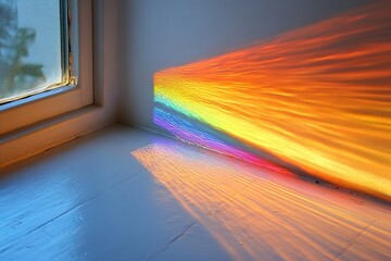 Sticker - Rainbow Light Through Window on White Wall