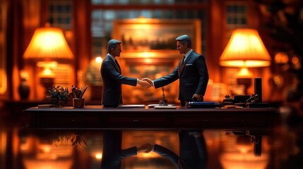 Two Men in Suits Shake Hands