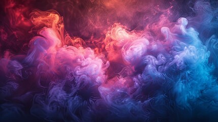 Wall Mural - Abstract Swirling Smoke in Red, Purple, and Blue Hues