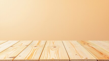 Wall Mural - Wooden Tabletop with Beige Background